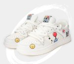 画像8: Unisex  Smile graphic print lace-up leather sneakers 　ユニセックス 男女兼用 レザースマイルグラフィックプリントプリントレースアップスニーカー  (8)