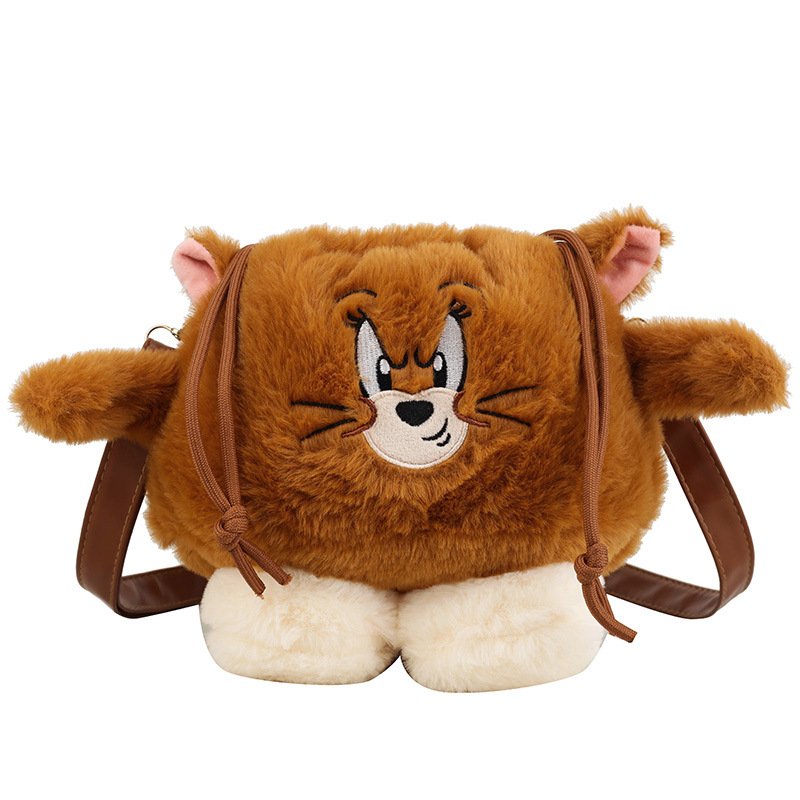 画像2: Tom & Jerry Fur Tote Shoulder Crossbody Bag Handbag   トム&ジェリ―トムとジェリーファーバケットトートショルダークロスボディーバッグハンドバッグ (2)