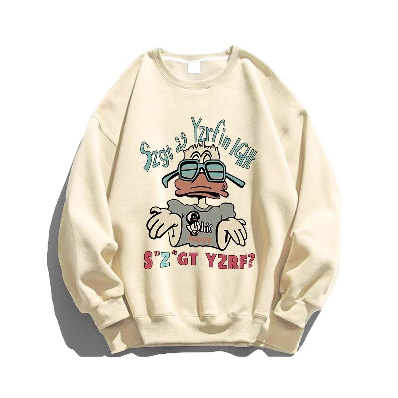 画像1: Unisex Graffiti Donald Duck Sweatshirt Sweat trainer   ユニセックス男女兼用ドナルドダックグラフィックプリントスウェットプルオーバートレーナー (1)