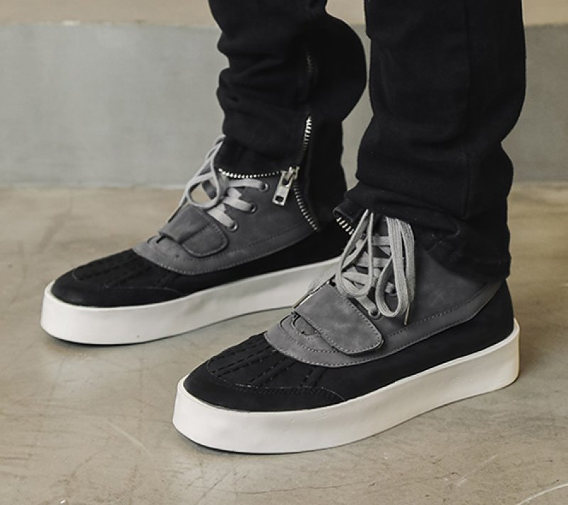 画像7: Unisex High-top bicolor suede lace-up boots   男女兼用ユニセックスハイトップバイカラースウェードレースアップブーツ  (7)