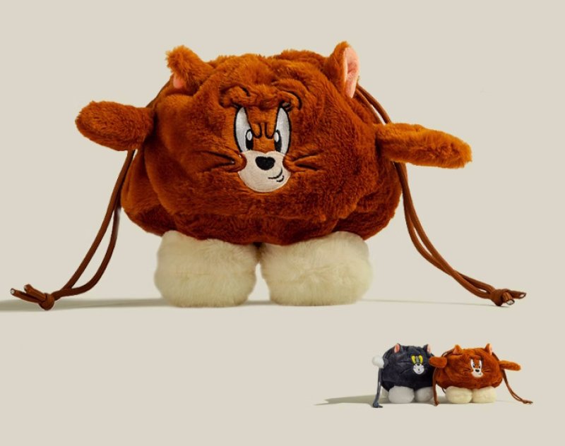 画像8: Tom & Jerry Fur Tote Shoulder Crossbody Bag Handbag   トム&ジェリ―トムとジェリーファーバケットトートショルダークロスボディーバッグハンドバッグ (8)