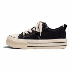画像3: Unisex Thick-soled lace-up canvas sneakers  　ユニセックス 男女兼用厚底キャンバス レースアップスニーカー (3)