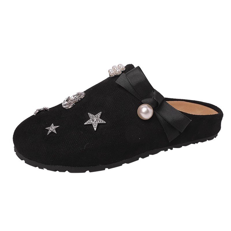 画像2: Pearl & Crystal Bijou Platform Birkenstock Half Slipper Sandals ユニセックス パール&クリスタルビジュー付サンダル スリッパスリッポン (2)