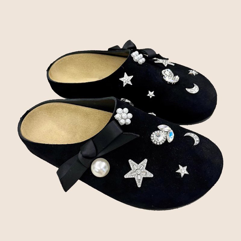 画像6: Pearl & Crystal Bijou Platform Birkenstock Half Slipper Sandals ユニセックス パール&クリスタルビジュー付サンダル スリッパスリッポン (6)