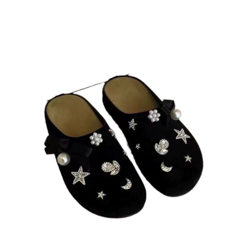 画像5: Pearl & Crystal Bijou Platform Birkenstock Half Slipper Sandals ユニセックス パール&クリスタルビジュー付サンダル スリッパスリッポン (5)