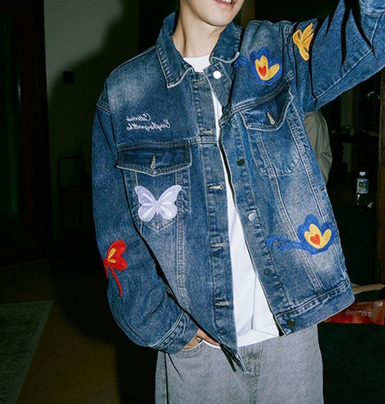 画像5: Butterfly Emblem Denim G-Jean Jacket blouson ユニセックス 男女兼用 バタフライエンブレムGジャン ジャケットブルゾン (5)