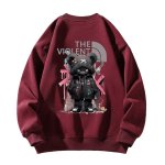 画像3: Violence Bear Print Round Neck Pullover Sweatshirt Jacket  ユニセックス 男女兼用バイオレンスベア熊 スウェット トレーナー (3)