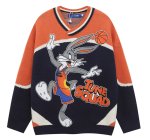 画像1: Bugs Bunny basketball knit V-neck sweater knit　ユニセックス 男女兼用バッグズバニーバスケットボール編み込み Vネックセーター　ニット (1)