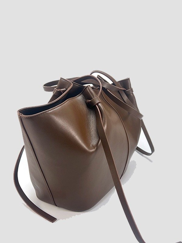 画像5: Long strap pu bag tote bag Messenger bag ユニセックス ロングストラップ バックル トートバック (5)