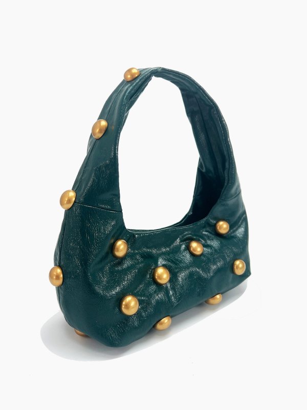画像4: Bijou studded shoulder bag arm pito bag Hobo bag ビジュー スタッズ 付きショルダーバッグ アームピトバッグ (4)