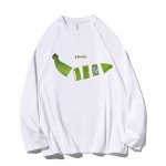 画像2: Split banana print round neck long sleeve T-shirt　ユニセックス男女兼用スプリットバナナ プリントラウンドネック丸首 長袖Tシャツ  (2)