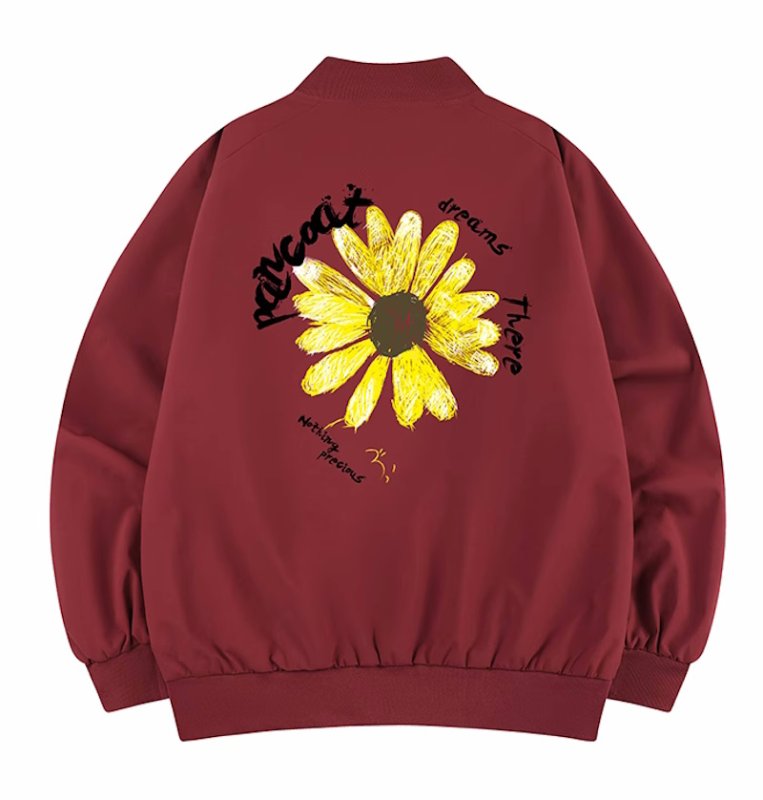 画像3: Daisy back print stadium jacket Stadium Jumper baseball uniform jumper  blouson ユニセックス 男女兼用デイジーバックプリントスタジアムジャンパー スタジャン MA-1 ボンバー  (3)