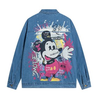 Cartoon graffiti tide city hand-painted denim jacket G Jean
