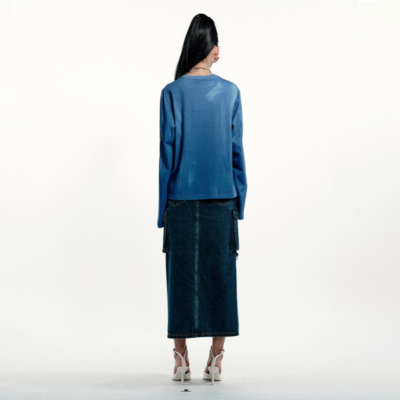 画像3: Bear graffiti paint oversized Long Sleeve T-shirts pullover テディベア  グラフィティ グラフィック 手書き風ペイント オーバーサイズ ロングスリーブTシャツ 長袖 (3)