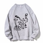 画像3: Unisex Drunk Drummer print  Crew Neck Sweatshirt Pullover 男女兼用 ラウンドネック ドランクドラマ―プリント スウェット トレーナー プルオーバー (3)
