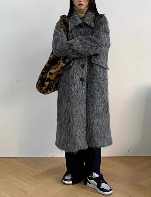画像3: Mohair wool long coat Jacket　モヘアウールロングコートジャケット (3)