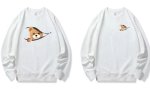 画像5: Unisex Zipper & Face-out Bear  Crew Neck Sweatshirt Pullover 男女兼用 ラウンドネック ファスナー＆顔出しベア熊プリント スウェット トレーナー プルオーバー (5)