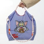 画像3: Tom and Jerry TomJerry Embroidered Tote Shoulder Shopping Bag Eco Handbag   トムとジェリー TomJerry 刺繍 トートショルダーショッピングバッグ エコハンドバッグ (3)