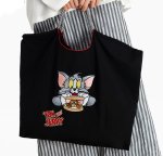 画像2: Tom and Jerry TomJerry Embroidered Tote Shoulder Shopping Bag Eco Handbag   トムとジェリー TomJerry 刺繍 トートショルダーショッピングバッグ エコハンドバッグ (2)