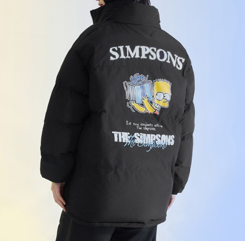 画像6: The Simpsons Bart Simpson Present print Down Jacket　ユニセックス 男女兼用 シンプソンズバートシンプソンギフトプリントダウンジャケットジャンパー スタジャン  (6)