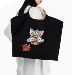 画像5: Tom and Jerry TomJerry Embroidered Tote Shoulder Shopping Bag Eco Handbag   トムとジェリー TomJerry 刺繍 トートショルダーショッピングバッグ エコハンドバッグ (5)