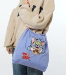 画像8: Tom and Jerry TomJerry Embroidered Tote Shoulder Shopping Bag Eco Handbag   トムとジェリー TomJerry 刺繍 トートショルダーショッピングバッグ エコハンドバッグ (8)