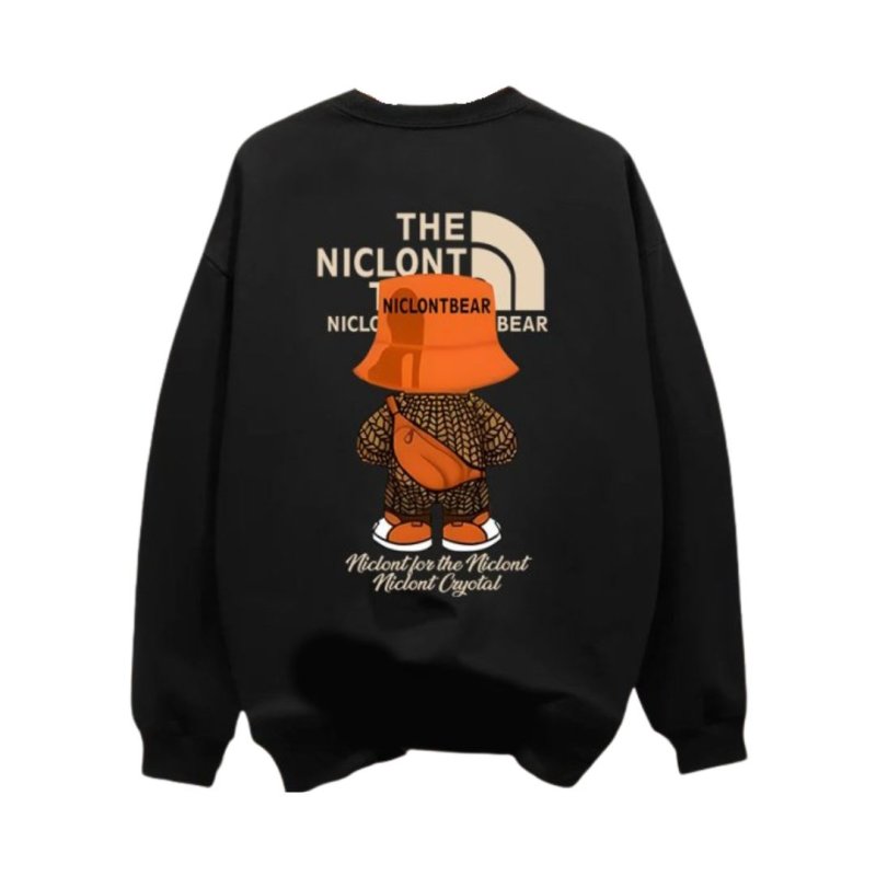 画像1: Unisex THE NICLONT x Bear Print round neck sweatshirt  Pullover  男女兼用 ラウンドネックTHE NICLONT×ベアプリントプリント スウェット トレーナー プルオーバー (1)
