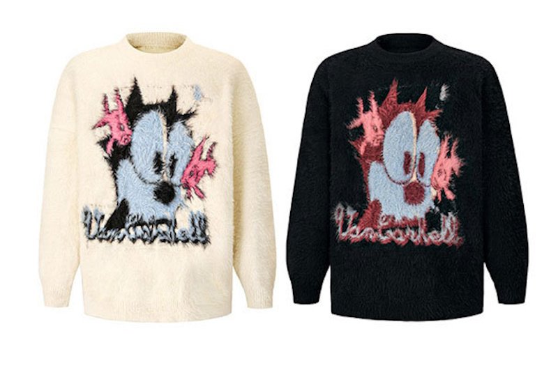 画像3: Unisex Felix the Cat knitted sweater  Pullover  男女兼用 フィリックス・ザ・キャットラウンドネック編み込みセータープルオーバー (3)