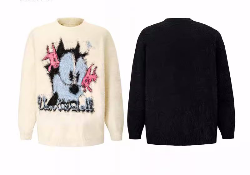 画像5: Unisex Felix the Cat knitted sweater  Pullover  男女兼用 フィリックス・ザ・キャットラウンドネック編み込みセータープルオーバー (5)