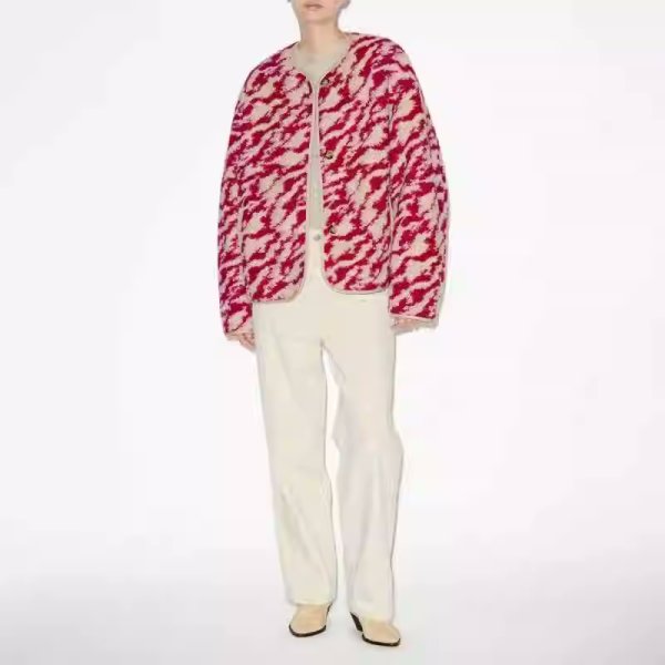 画像4: Polar fleece reversible round neck wool jacket　ポーラーフリースリバーシブルラウンドネックウールスジャケットコート (4)