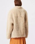 画像4: Plush lamb fur mid-length coat wool jacket　ラムウールファーミドル丈ジャケットコート (4)