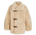 画像1: Plush lamb fur mid-length coat wool jacket　ラムウールファーミドル丈ジャケットコート (1)