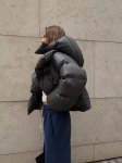 画像12: Personalized street short length hooded down jacket coat　 パーソナライズストリートショート丈 フード付ダウンジャケット　コート (12)
