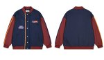 画像3:  baseball uniform jumper  blouson ユニセックス 男女兼用ミントキャットコントラストカラースタジャンスタジアムジャンパー スタジャン MA-1 ボンバー  (3)