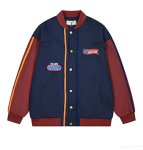 画像1:  baseball uniform jumper  blouson ユニセックス 男女兼用ミントキャットコントラストカラースタジャンスタジアムジャンパー スタジャン MA-1 ボンバー  (1)
