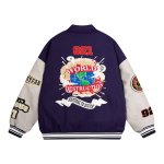 画像5: Unisex Leather sleeve Pop embroidery stadium jacket baseball uniform jumper  blouson ユニセックス 男女兼用レザースリーブポップ刺繍襟付きスタジャンスタジアムジャンパー スタジャン MA-1 ボンバー  (5)