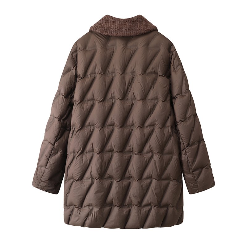 画像2: Quilted down mid-length coat jacket キルティングダウンコート ジャケット (2)