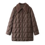 画像1: Quilted down mid-length coat jacket　キルティングダウンコート ジャケット (1)