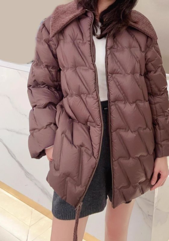 画像4: Quilted down mid-length coat jacket キルティングダウンコート ジャケット (4)