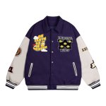 画像3: Unisex Leather sleeve Pop embroidery stadium jacket baseball uniform jumper  blouson ユニセックス 男女兼用レザースリーブポップ刺繍襟付きスタジャンスタジアムジャンパー スタジャン MA-1 ボンバー  (3)