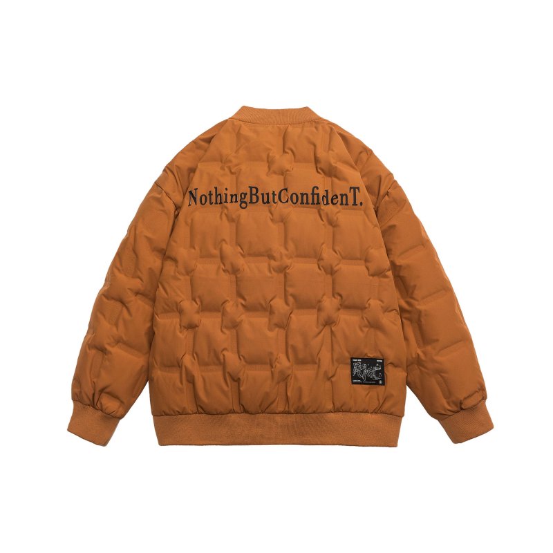 画像3: Unisex Quilted Print Logo Down Baseball Jacket Jumper stadium jacket baseball uniform  blouson ユニセックス 男女兼用ロゴキルティングダウンスタジアムジャンパー スタジャン MA-1 ボンバー  (3)