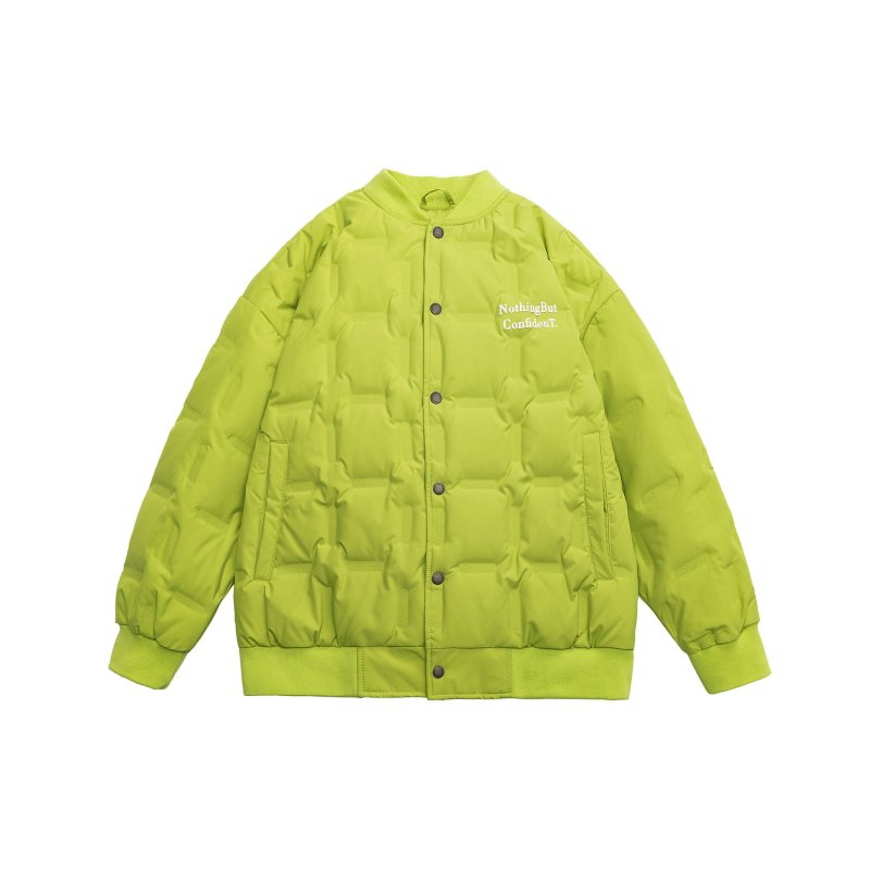 画像4: Unisex Quilted Print Logo Down Baseball Jacket Jumper stadium jacket baseball uniform  blouson ユニセックス 男女兼用ロゴキルティングダウンスタジアムジャンパー スタジャン MA-1 ボンバー  (4)