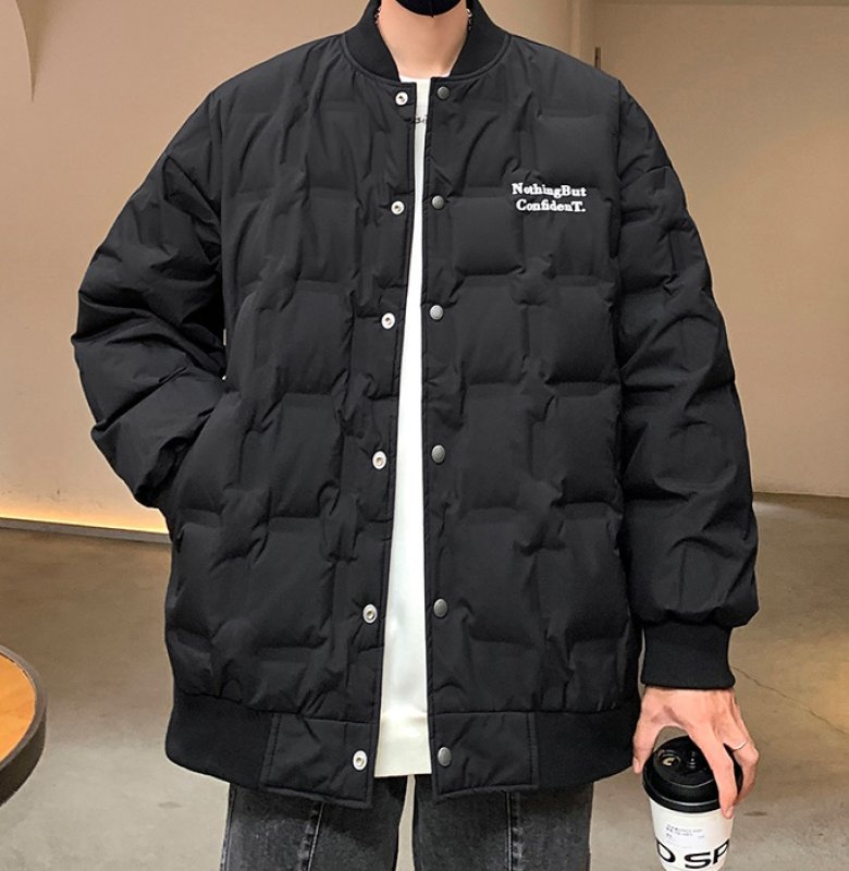 画像9: Unisex Quilted Print Logo Down Baseball Jacket Jumper stadium jacket baseball uniform  blouson ユニセックス 男女兼用ロゴキルティングダウンスタジアムジャンパー スタジャン MA-1 ボンバー  (9)