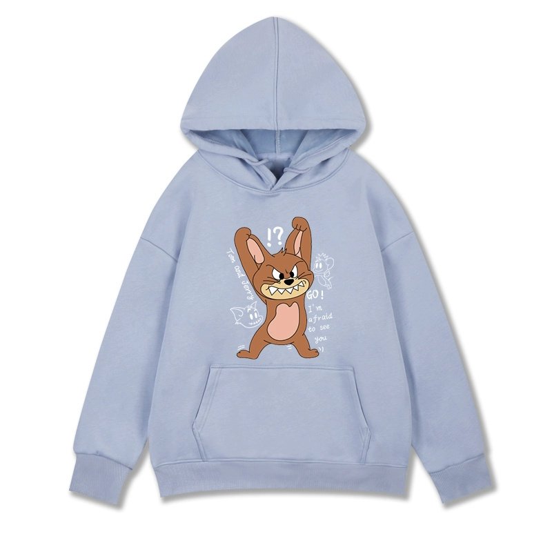画像11: Unisex Angry Tom & Jerry Parker round neck hooded sweater ユニセックス男女兼用  トム と ジェリープリント フーディー パーカー スウェット トレーナー (11)
