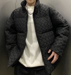 画像4: Stand collar mesh woven down jacket　ユニセックス 男女兼用 スタンドカラーメッシュ編み込みダウンジャケットジャンパー (4)
