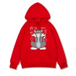 画像17: Unisex Angry Tom & Jerry Parker round neck hooded sweater ユニセックス男女兼用  トム と ジェリープリント フーディー パーカー スウェット トレーナー (17)