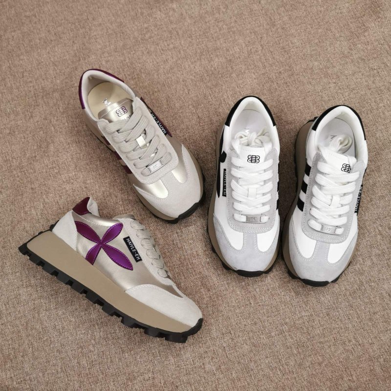 画像2: women's Real Leather Thick sole flower sneakers platform sneakers  本革 厚底プラットフォームフラワーレザーレースアップスニーカー (2)