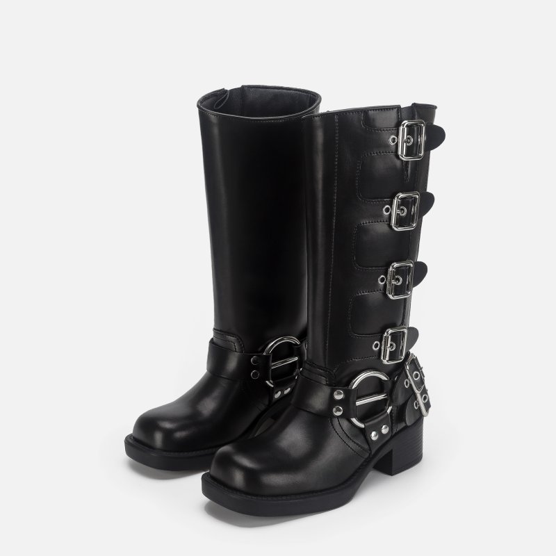 画像6: 24 Vintage Real Leather Buckle boots Boots ヴィンテージ加工 バックル付き エンジニア サイドゴア ウエスタン ブーツ (6)