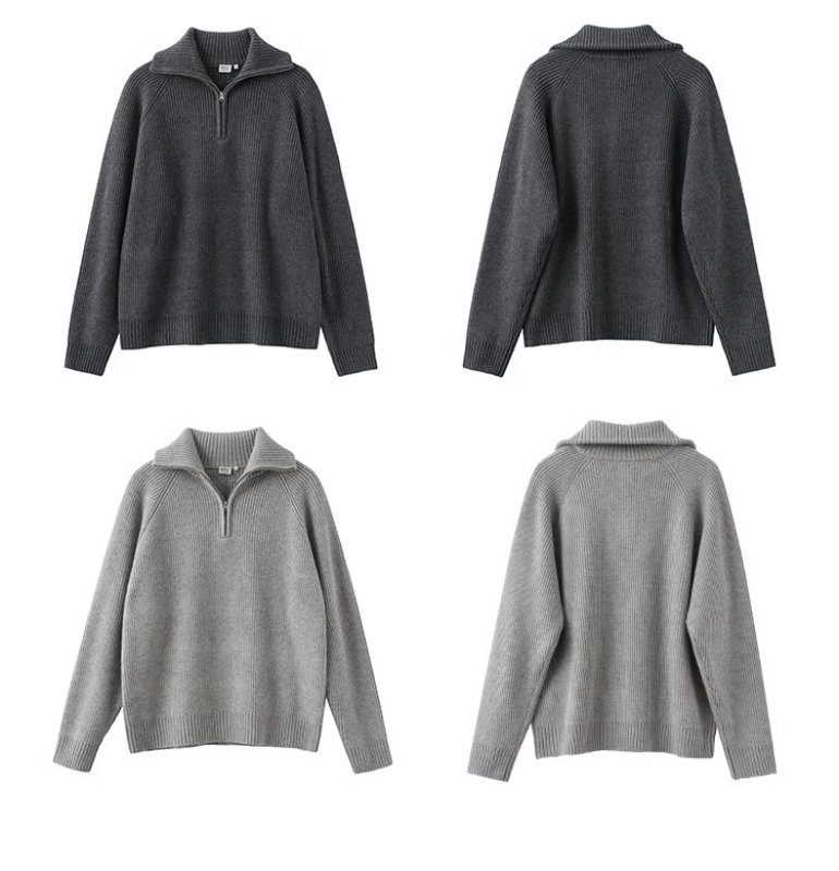 画像3: Unisex Zip-up sweater  Pullover  男女兼用 ジップアップセータープルオーバー (3)
