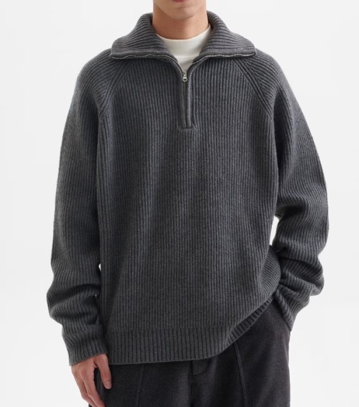 画像5: Unisex Zip-up sweater  Pullover  男女兼用 ジップアップセータープルオーバー (5)